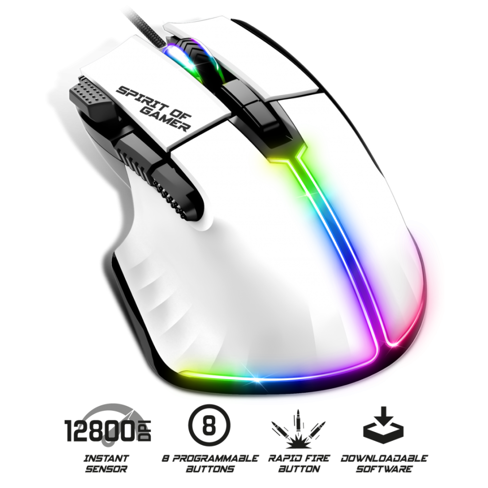 Souris Gaming Spirit Of Gamer PRO-M5 / RGB / Blanc