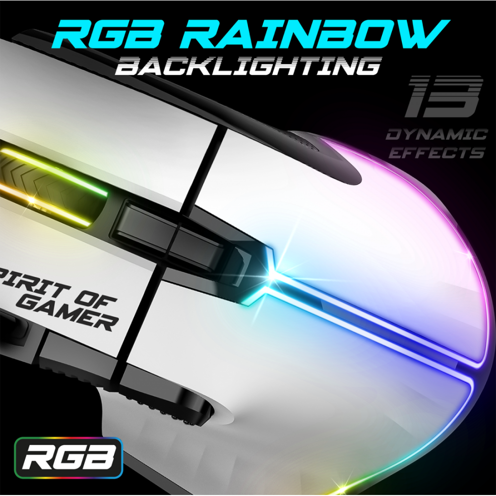 Souris Gaming Spirit Of Gamer PRO-M5 / RGB / Blanc