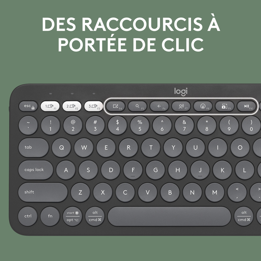 Clavier sans fil Logitech Wireless Pebble Keys 2 K380s / Easy-Switch/ Graphite