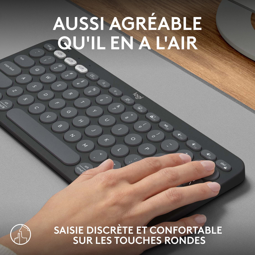 Clavier sans fil Logitech Wireless Pebble Keys 2 K380s / Easy-Switch/ Graphite