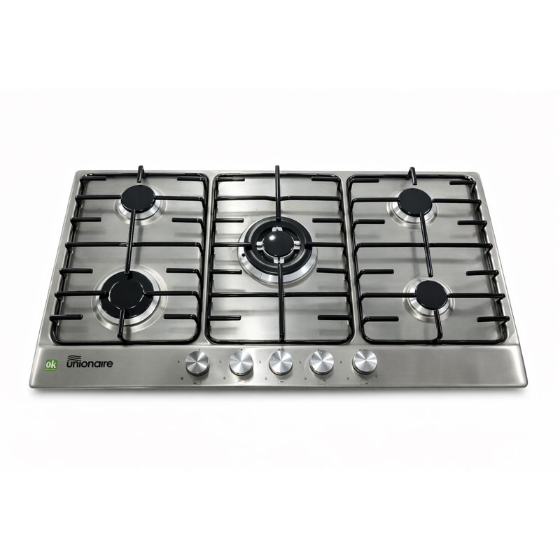 Plaque De Cuisson encastrable à gaz UNIONAIRE / 5 feux / 90 cm / Inox
