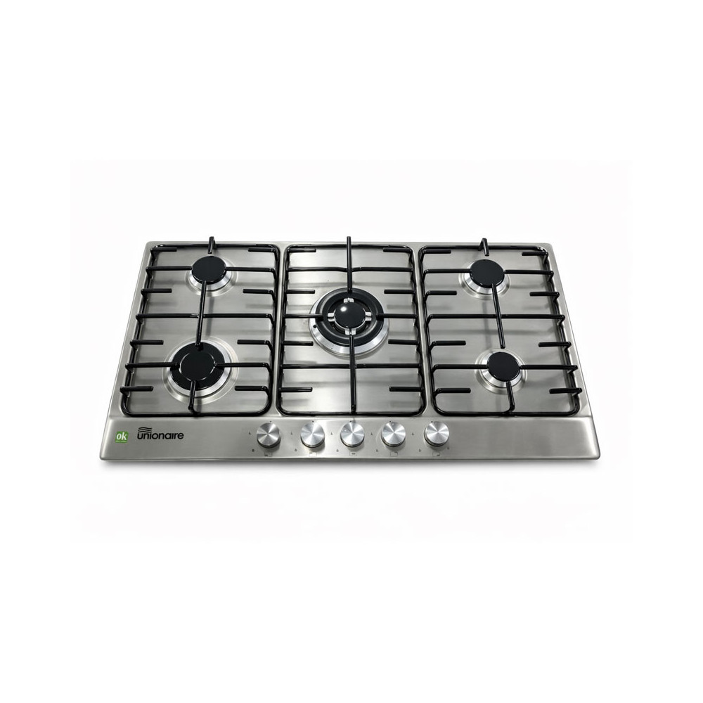Plaque De Cuisson encastrable à gaz UNIONAIRE / 5 feux / 90 cm / Inox
