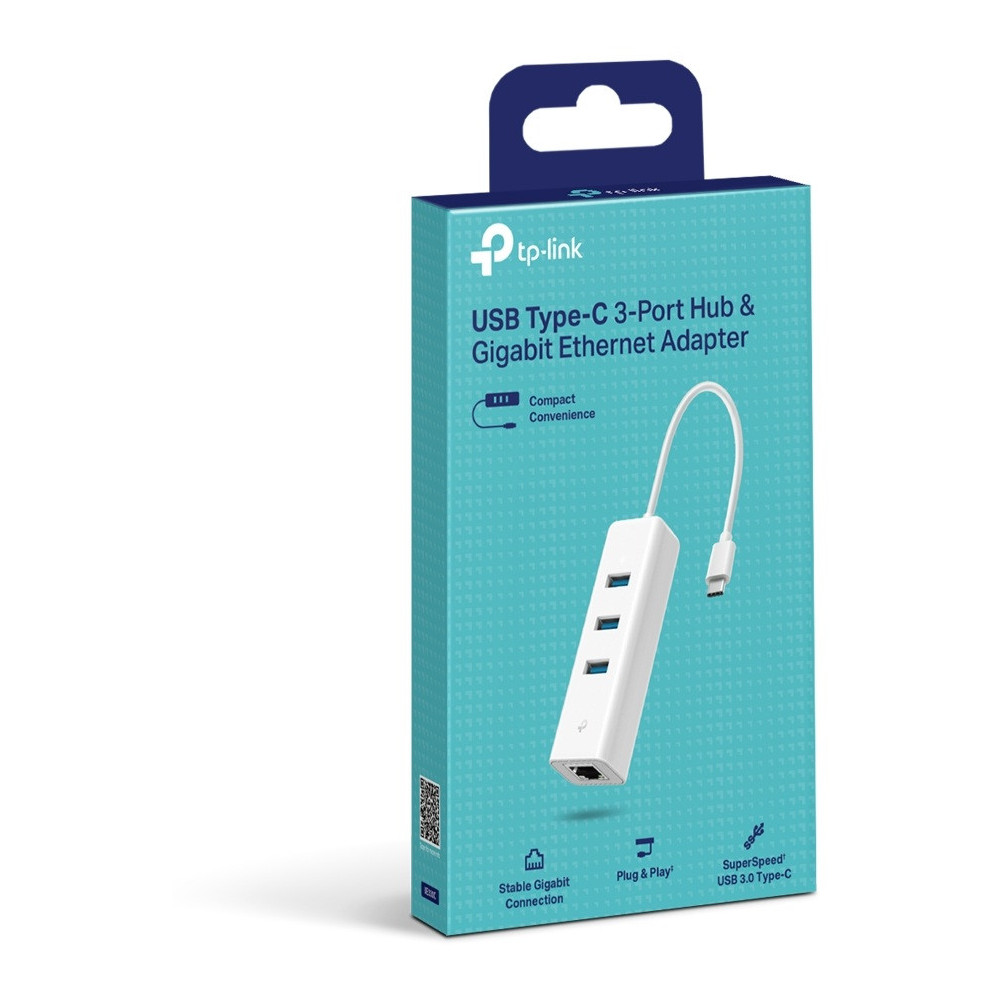Adaptateur réseau TP-LINK USB Type C vers Gigabit avec Hub USB3.0 de 3 ports