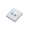 Plaque frontale deux prise RJ45 avec porte etiquette