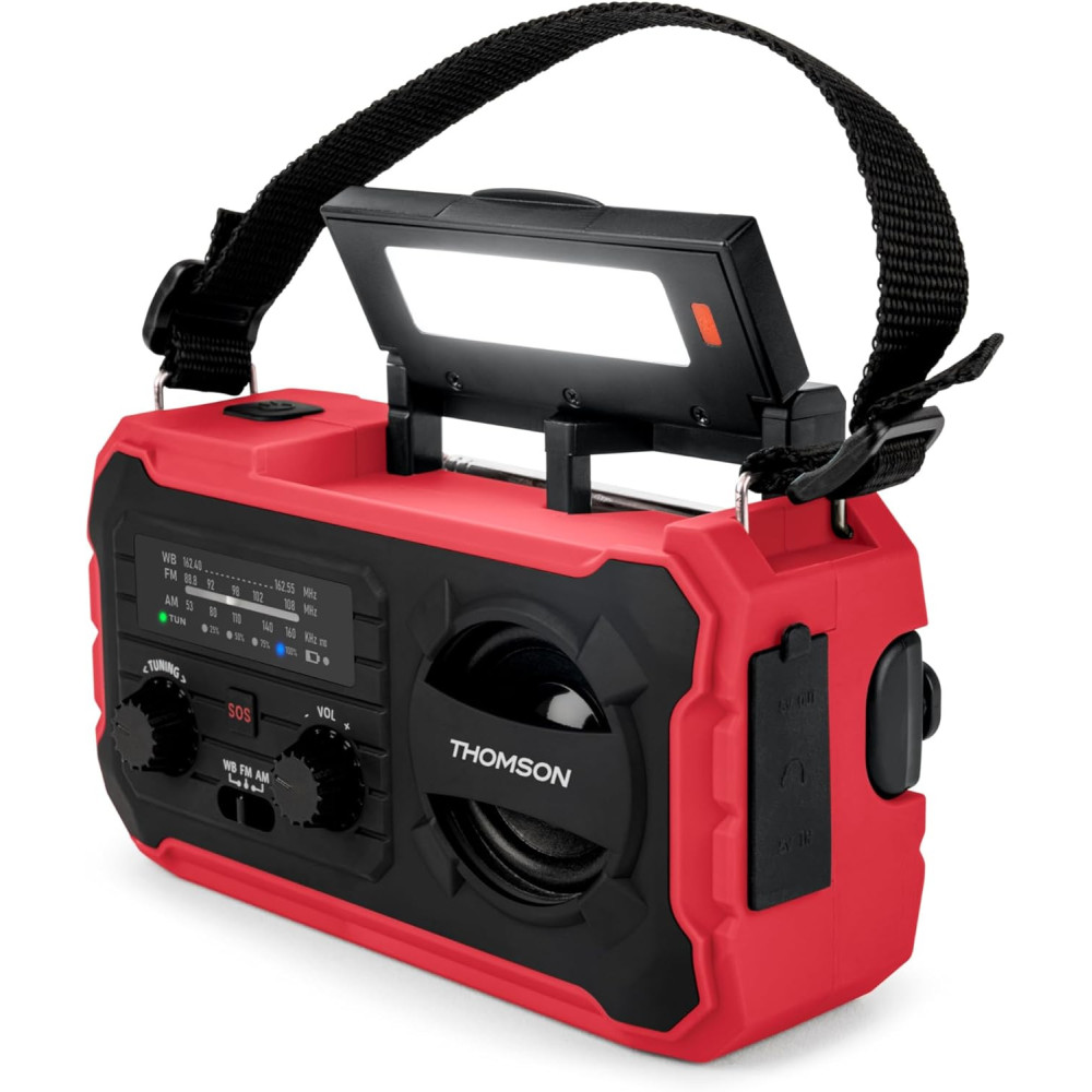 Radio solaire d’urgence longue durée RT280G THOMSON / Rouge