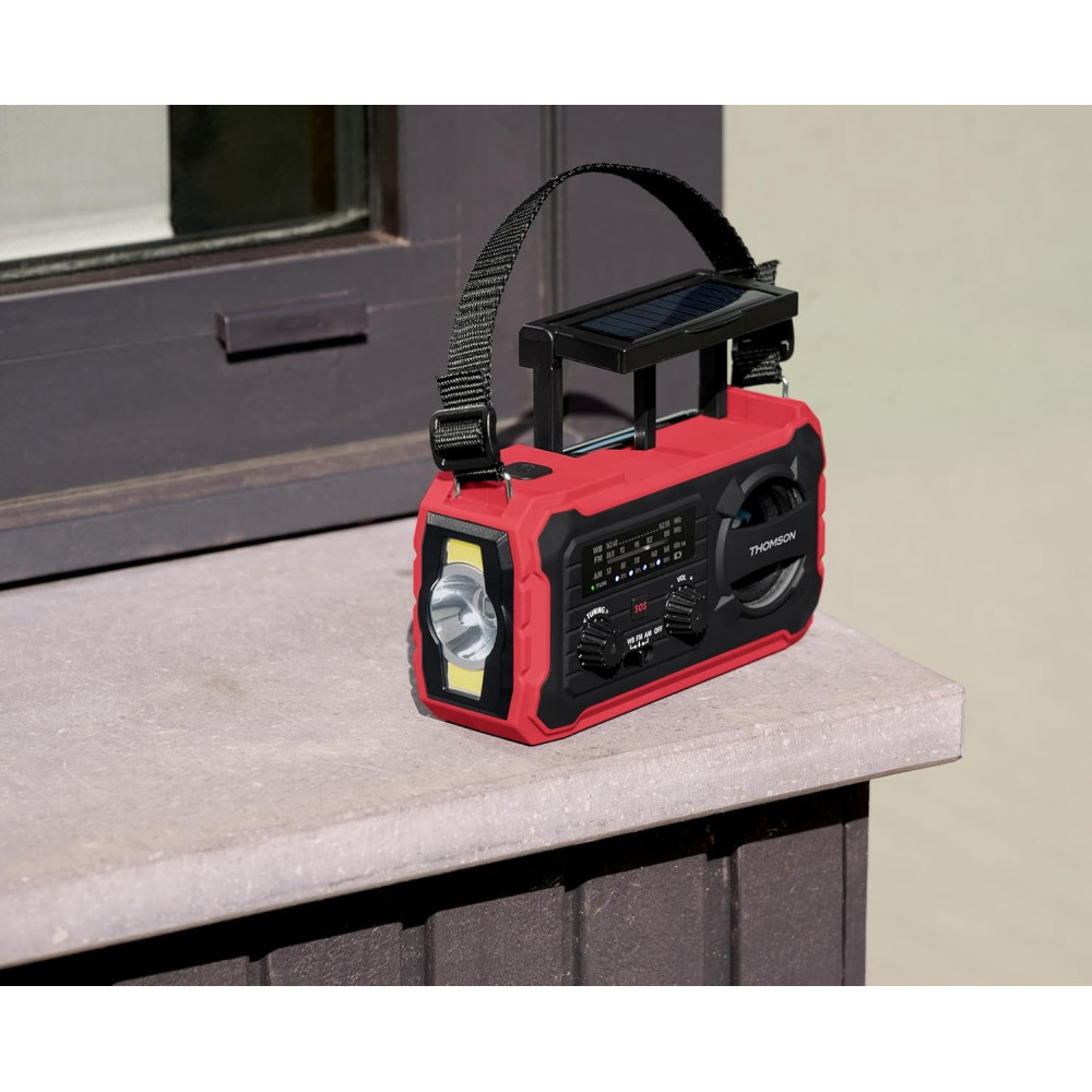 Radio solaire d’urgence longue durée RT280G THOMSON / Rouge
