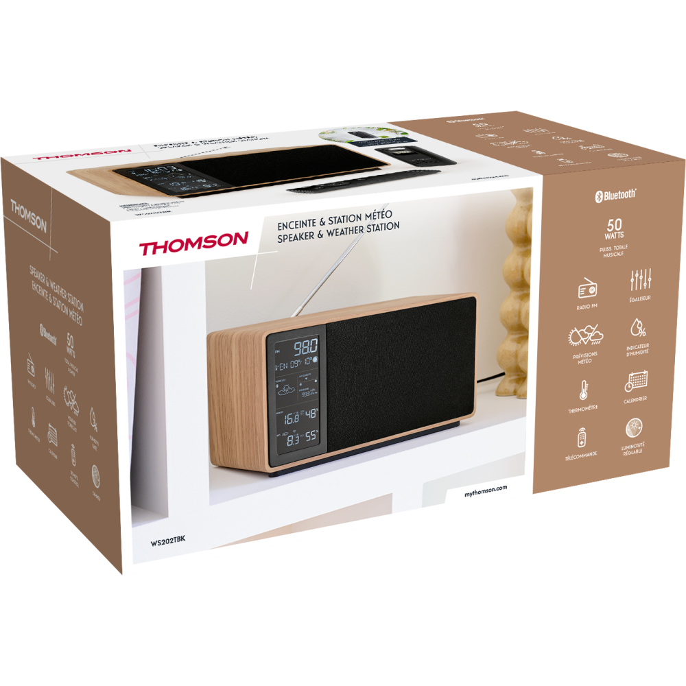 Enceinte/Radio & Station météo WS202TBK THOMSON