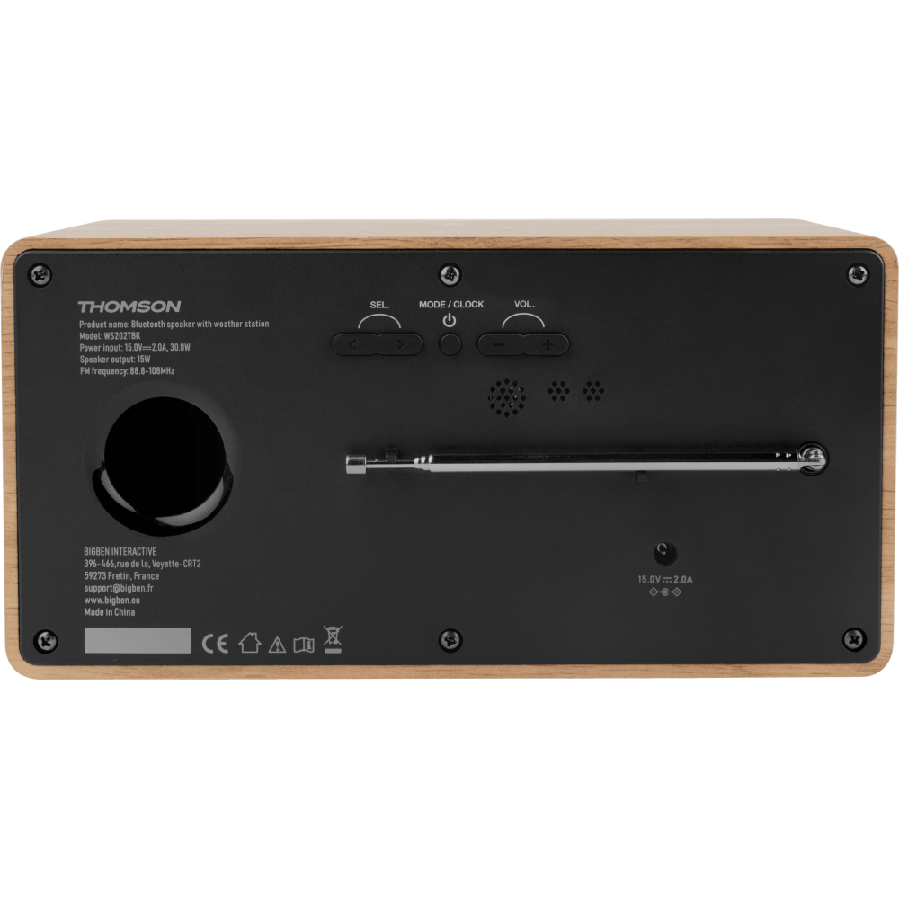 Enceinte/Radio & Station météo WS202TBK THOMSON
