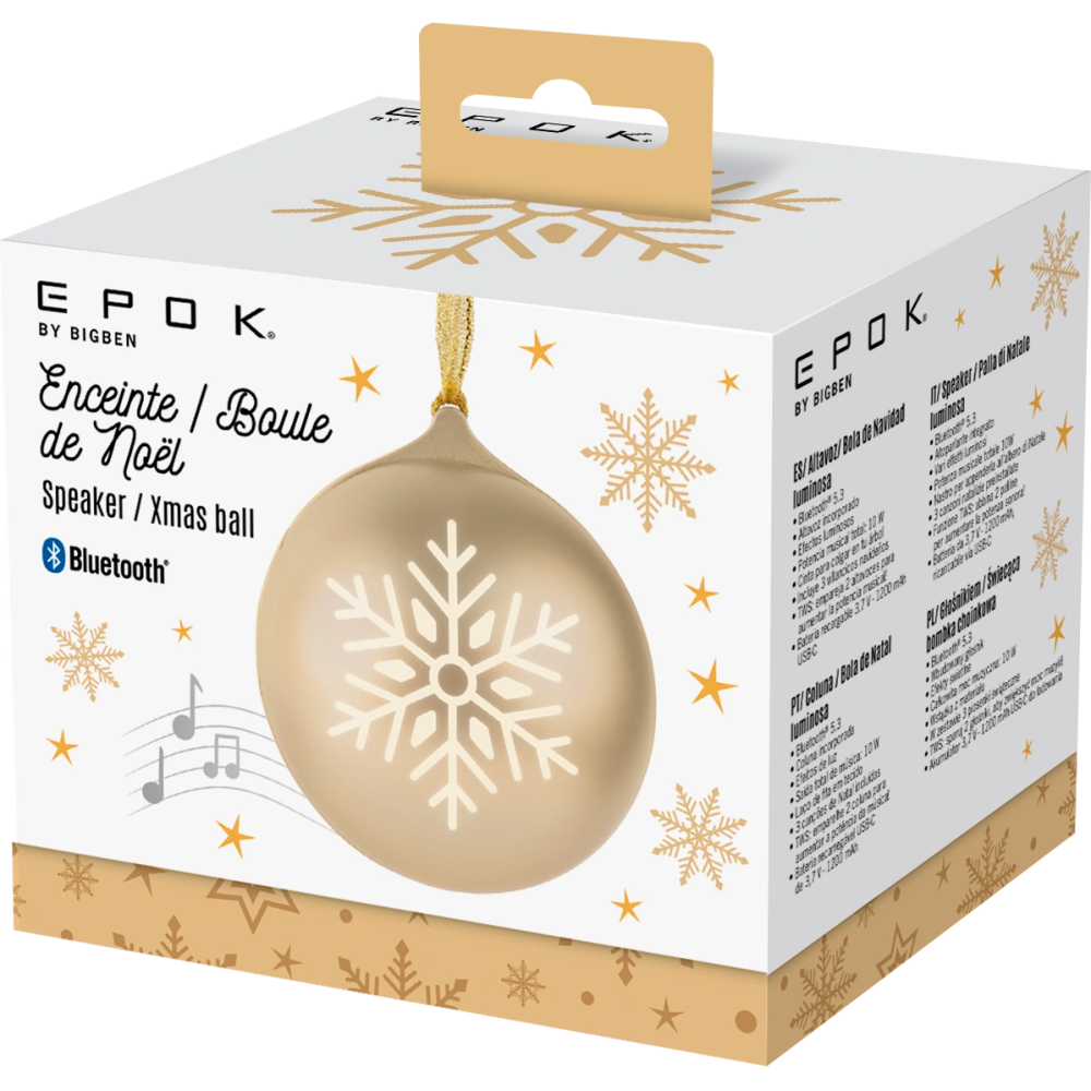 Boule de Noël lumineuse avec enceinte - XMASBALLGOLD EPOK BIGBEN / Gold