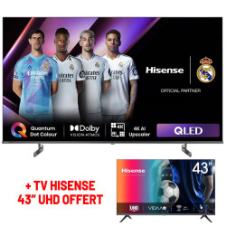 TV HISENSE 85'' QLED UHD 4K Smart TV + TV HISENSE 43" UHD OFFERT