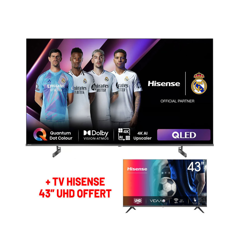 TV HISENSE 85'' QLED UHD 4K Smart TV + TV HISENSE 43" UHD OFFERT