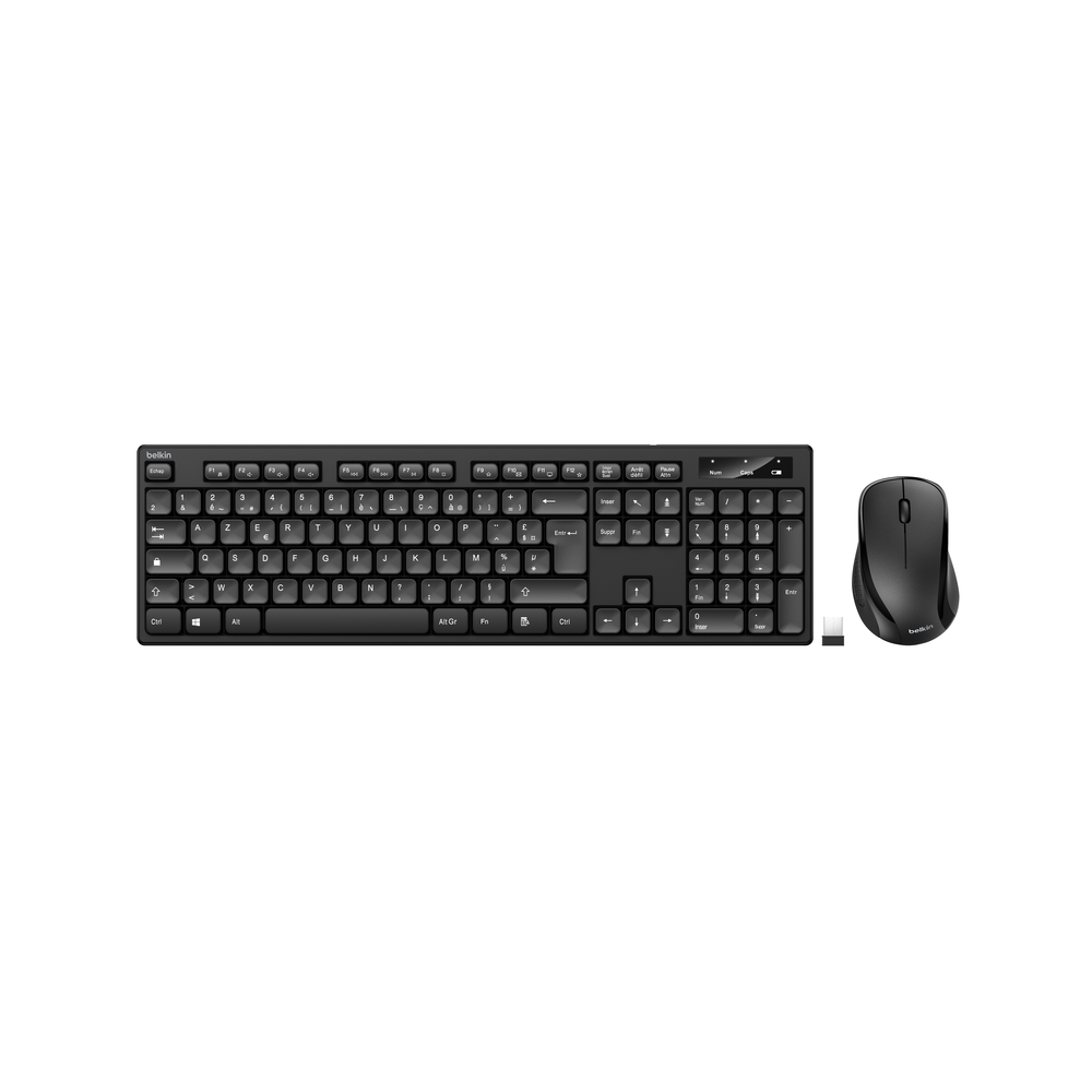 Ensemble Clavier et Souris Sans Fil Belkin AZERTY / Noir