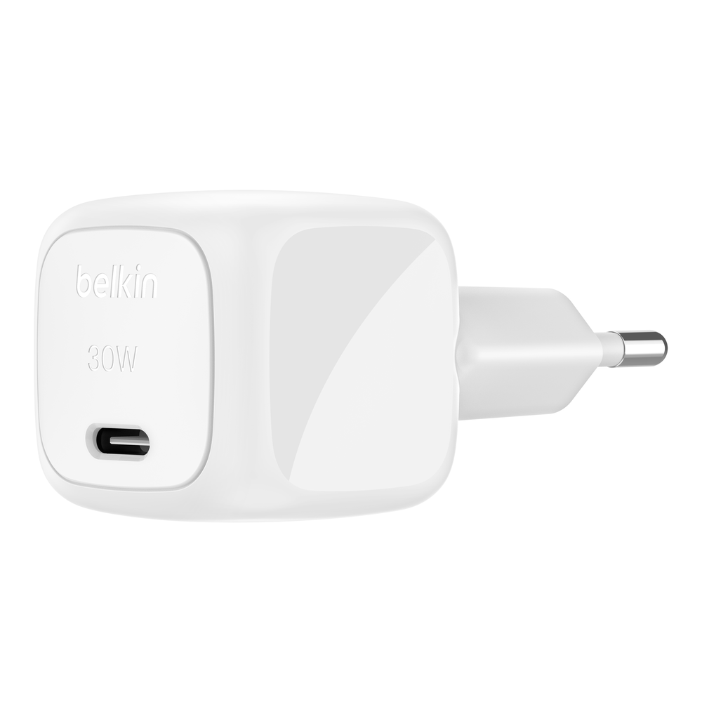 Chargeur secteur BoostCharge USB-C compact (30 W) / câble USB-C vers USB-C / Blanc