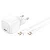 Chargeur secteur BoostCharge USB-C compact (30 W) / câble USB-C vers USB-C / Blanc