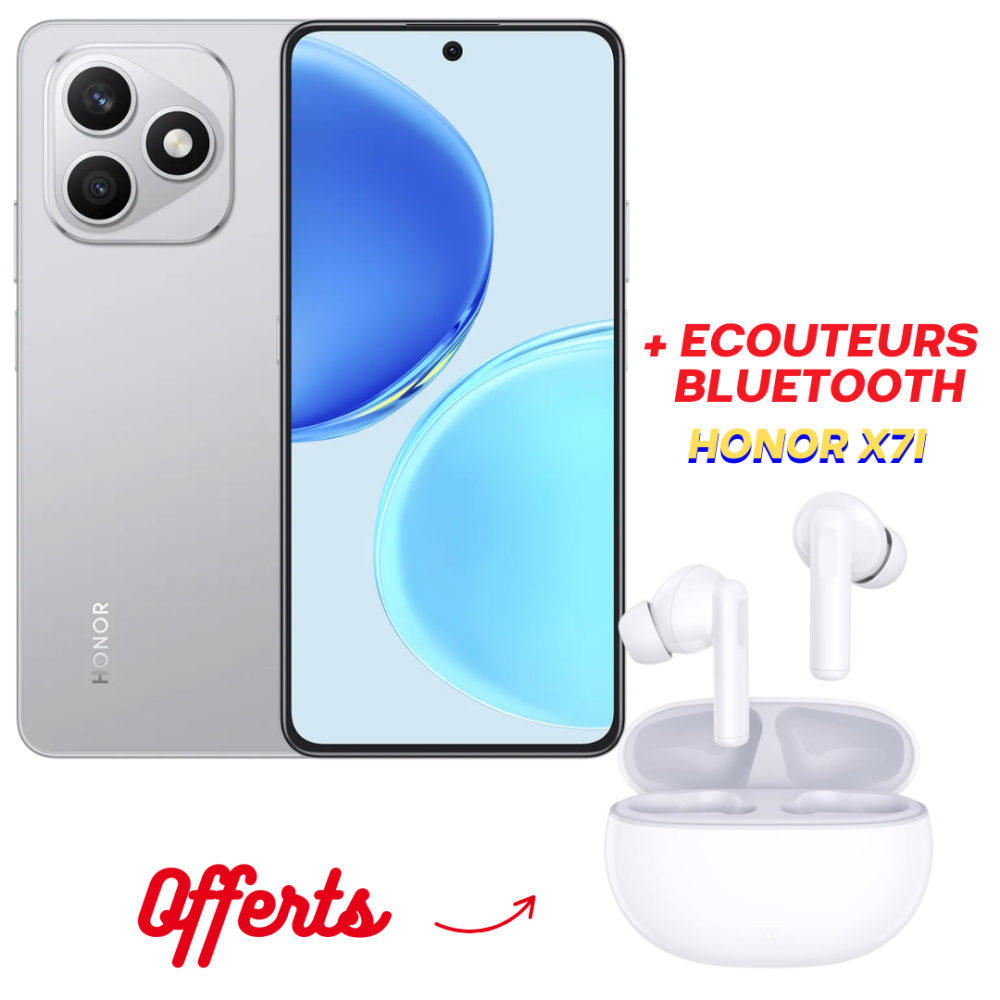 SMARTPHONE HONOR X8D 4G / 16Go / 256G / Gris + Écouteurs Bluetooth Honor X7I Offerts