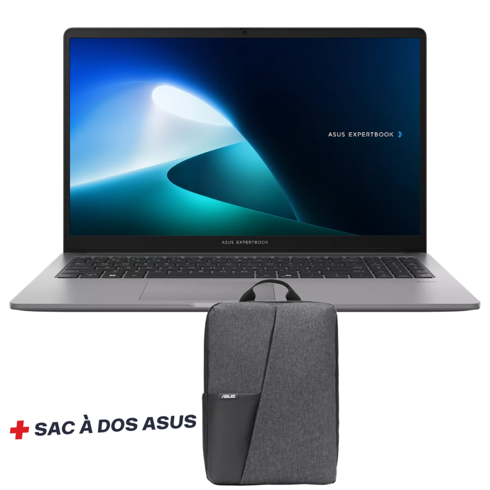 PC Portable ASUS ExpertBook P1 P1503CVA / i5-13420H / 8 Go DDR5 / 512 Go SSD / Gris Avec SAC À DOS ASUS