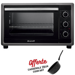 Four Electrique Brandt FC26MUB / 26L / Noir + CASSEROLE 28CM Cook'Art Gratuite