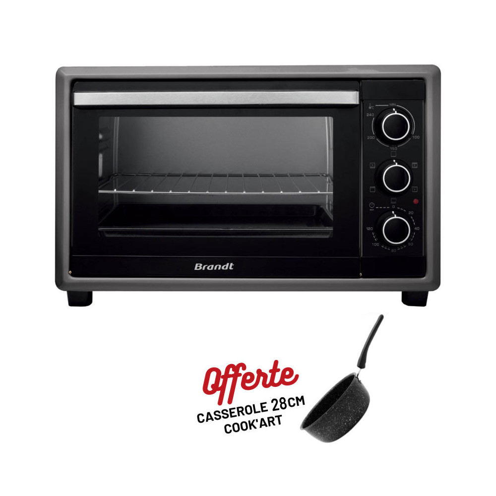 Four Electrique Brandt FC26MUB / 26L / Noir + CASSEROLE 28CM Cook'Art Gratuite