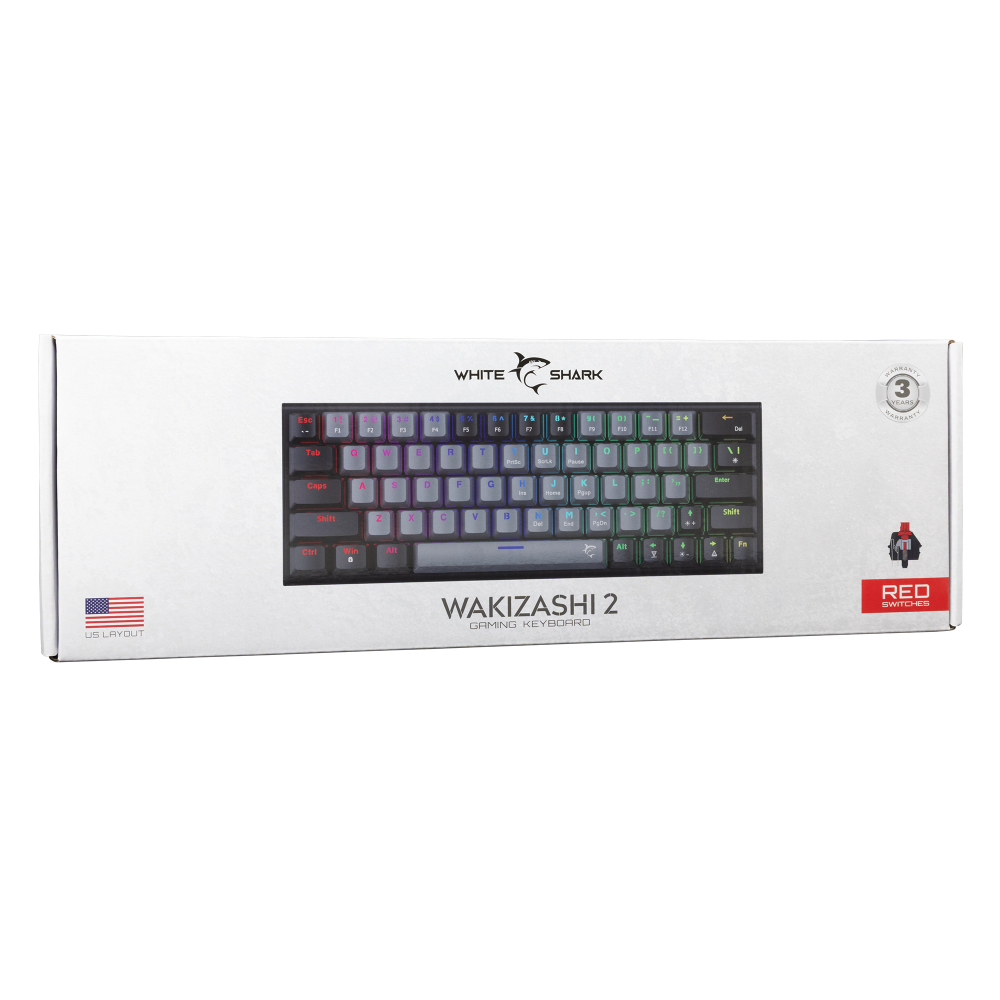 Clavier Gaming White Shark WAKIZASHI-2 GK-002711V2 / RED SWITCHES / Noir