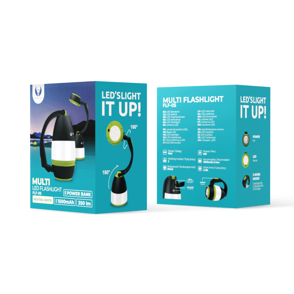 Lampe de poche LED Forever Light MULTI 1500mAh 350lm IPX45 FLF-05