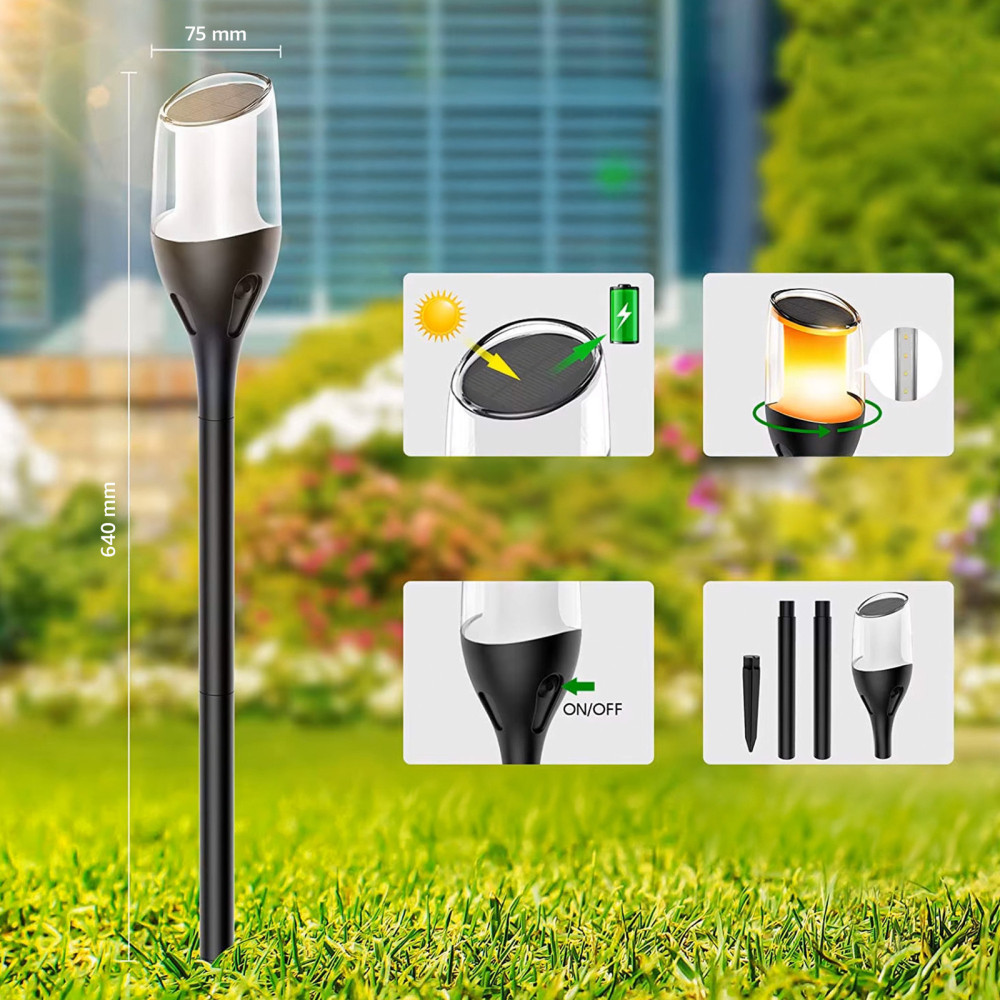 Lampe torche solaire LED Forever Light SUNARI FLS-230 / Noir