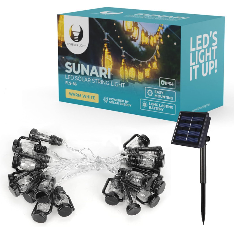 Guirlande lumineuse solaire à LED Forever Light SUNARI FLS-86