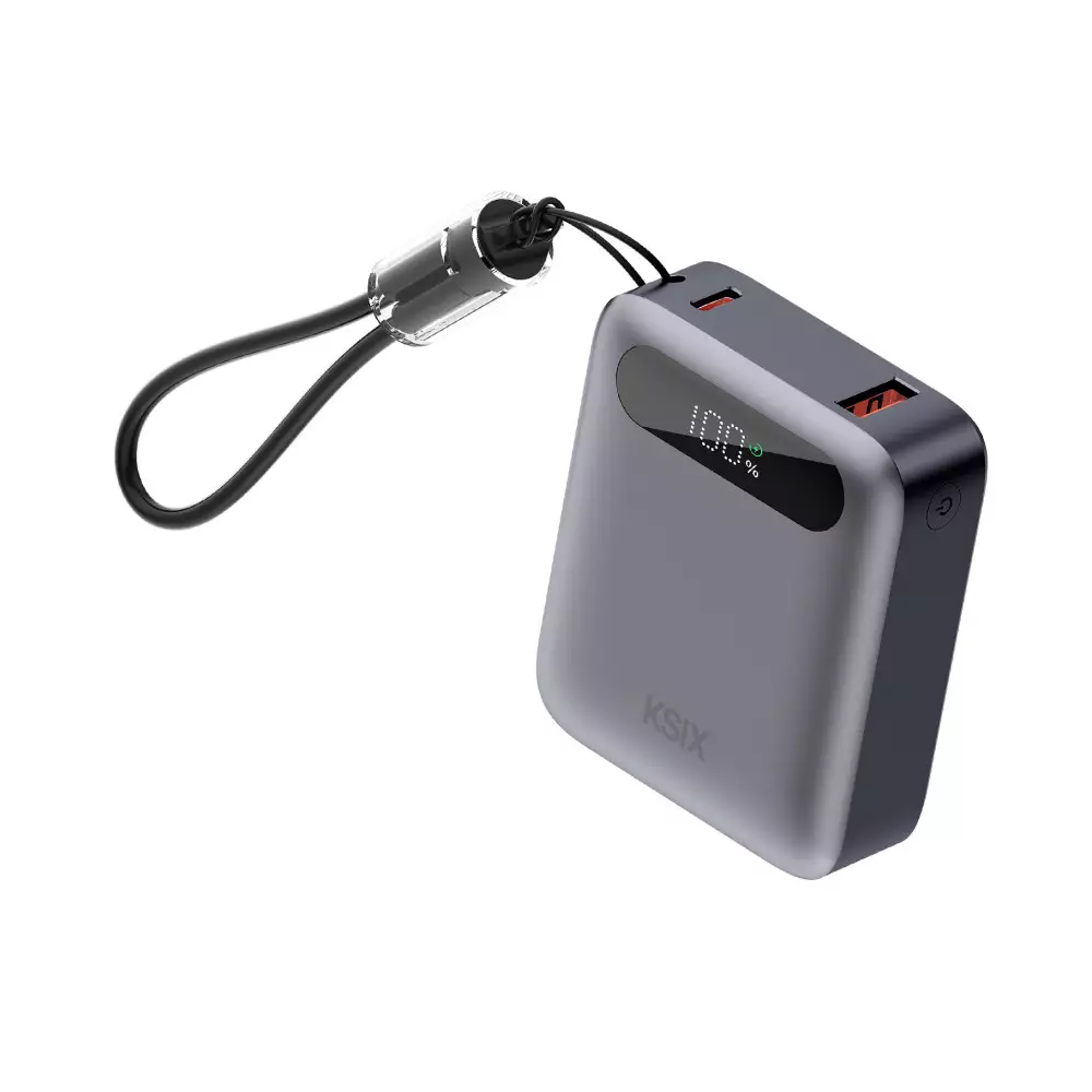 Power Bank KSIX 10 000 mAh, PD 22,5 W, charge rapide / Gris