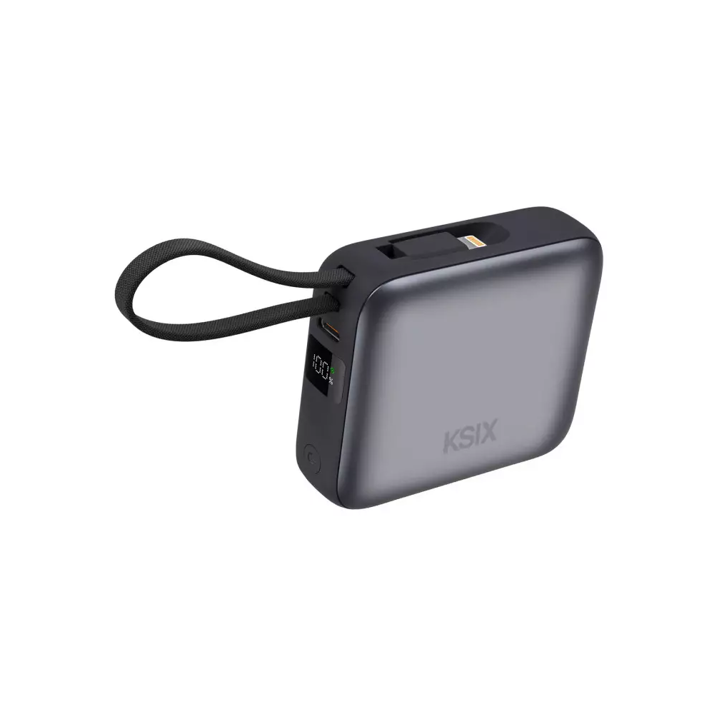 Power Bank KSIX 10 000 mAh, charge rapide 22,5 W, câbles Lightning intégre