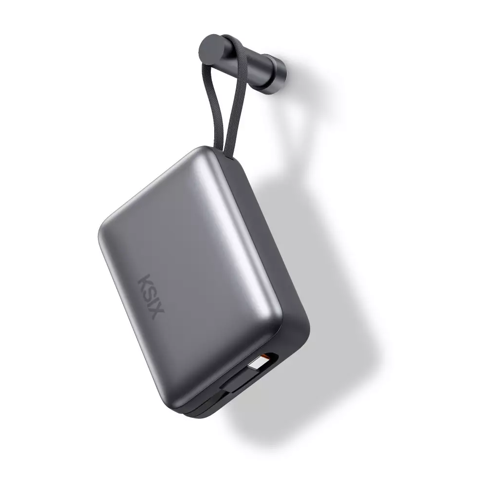 Power Bank KSIX 20 000 mAh, charge rapide PD 22,5 W, câbles USB-C et Lightning