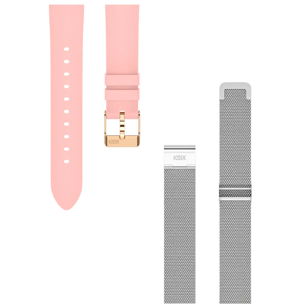 Montre Connectee Ksix Lya Rose & Silver 1,19" / 2 Bracelets (metal + Silicone)