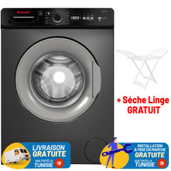 MACHINE À LAVER FRONTALE BRANDT BLF742S / 7KG / Silver + Sèche Linge plastique Gratuit