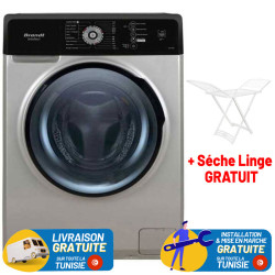 Machine À Laver Automatique Brandt BAL82SBL / 8Kg / Black Edition + Sèche Linge plastique Gratuit