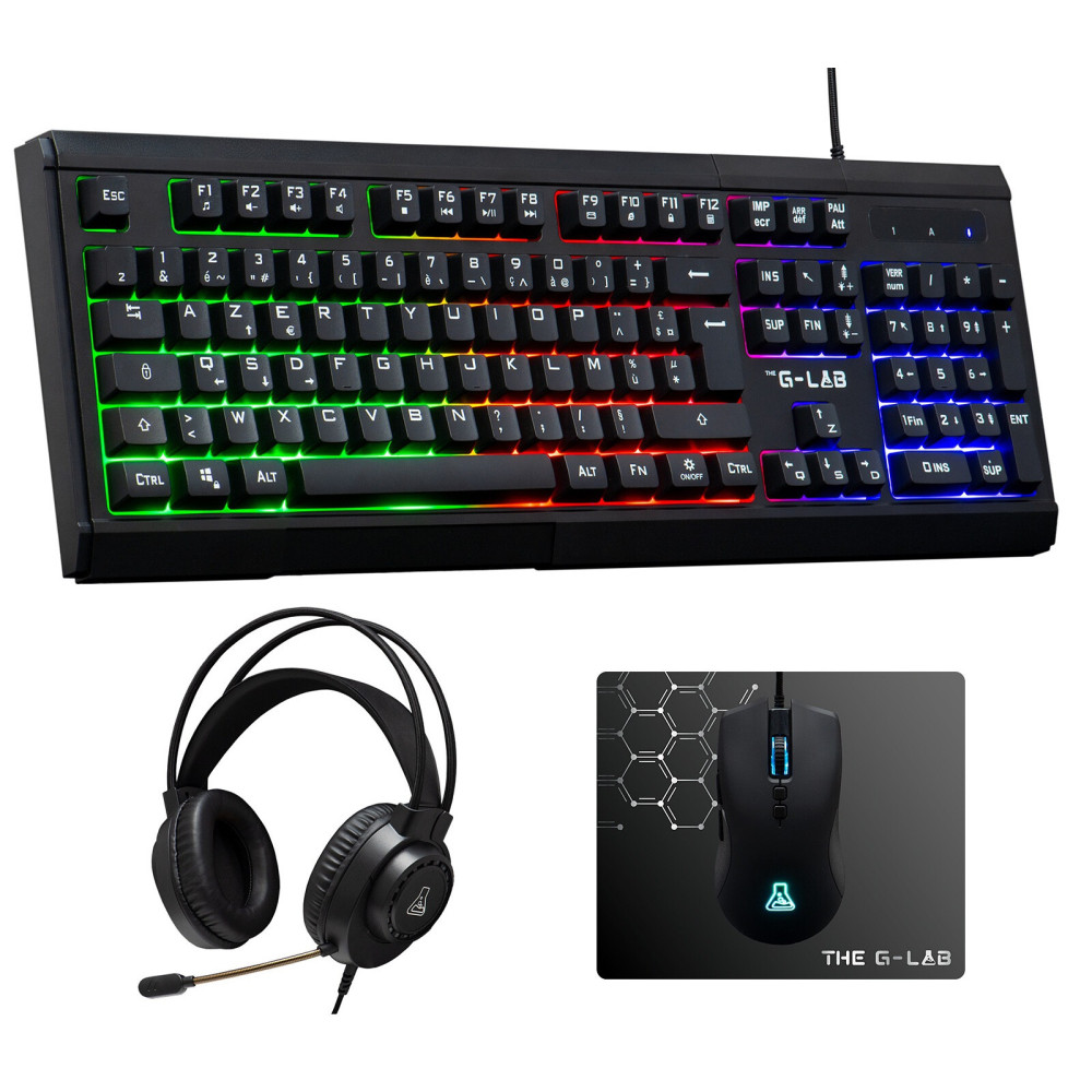 COMBO G-LAB 4EN1 CLAV/CASQUE/SOURIS/TAPIS