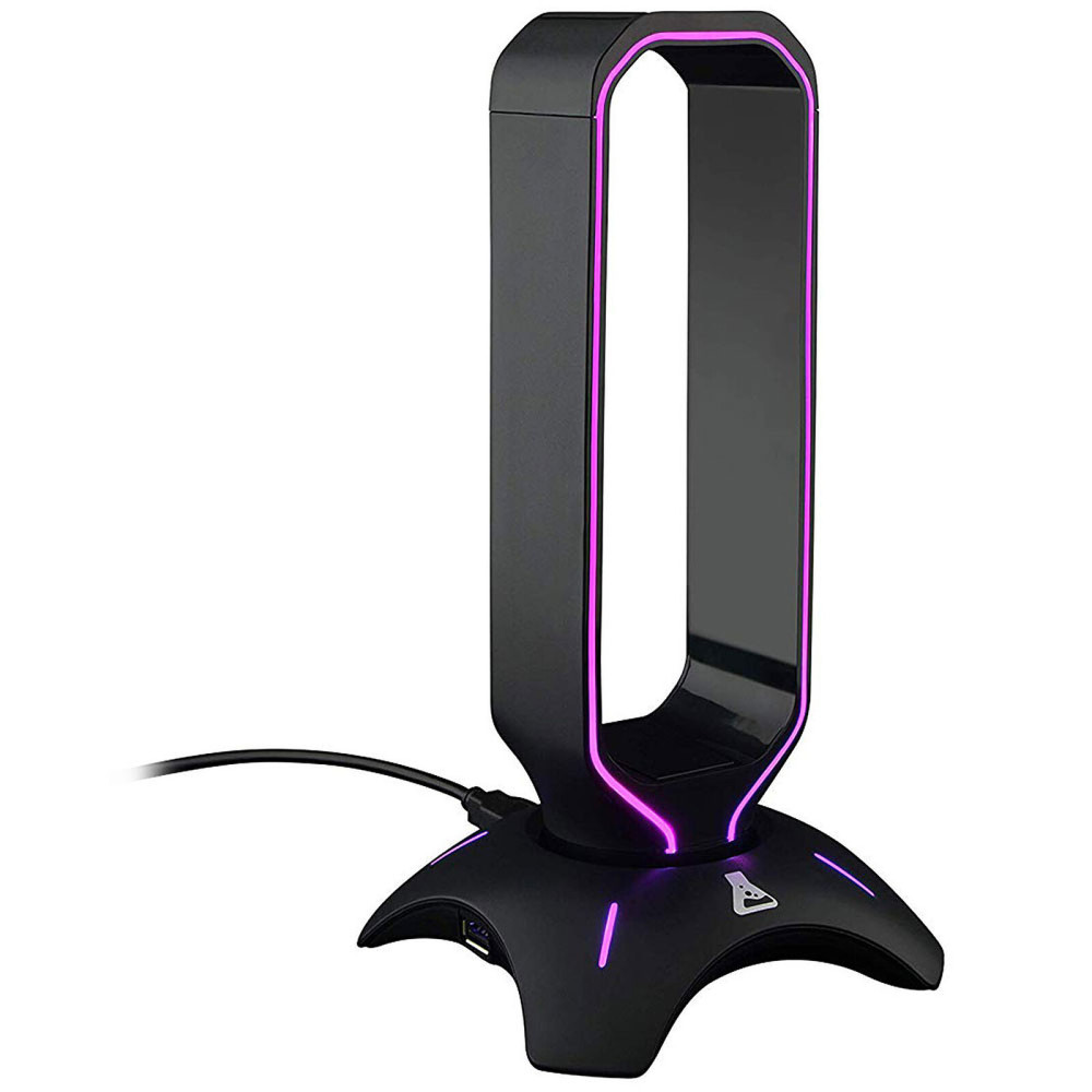 SUPPORT CASQUE G-LAB RGB 2USB UB / BLACK