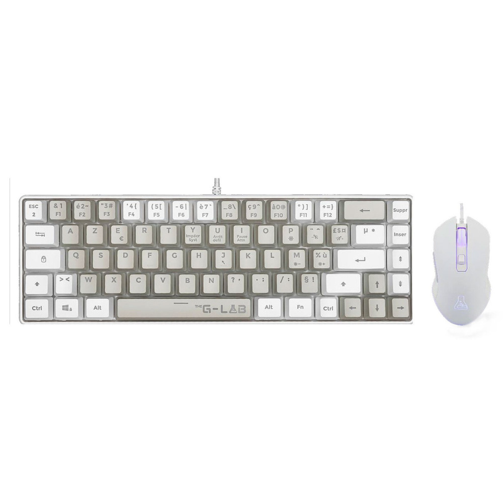 Ensemble Clavier & Souris Gaming THE G-LAB Combo Hydrogen / Gris/Blanc