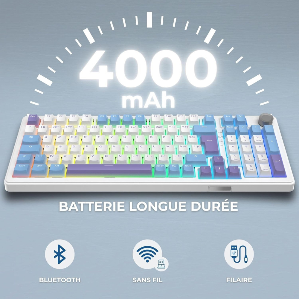 Clavier gaming G-LAB KEYS ELITE 400 RGB WHITE/BLUE