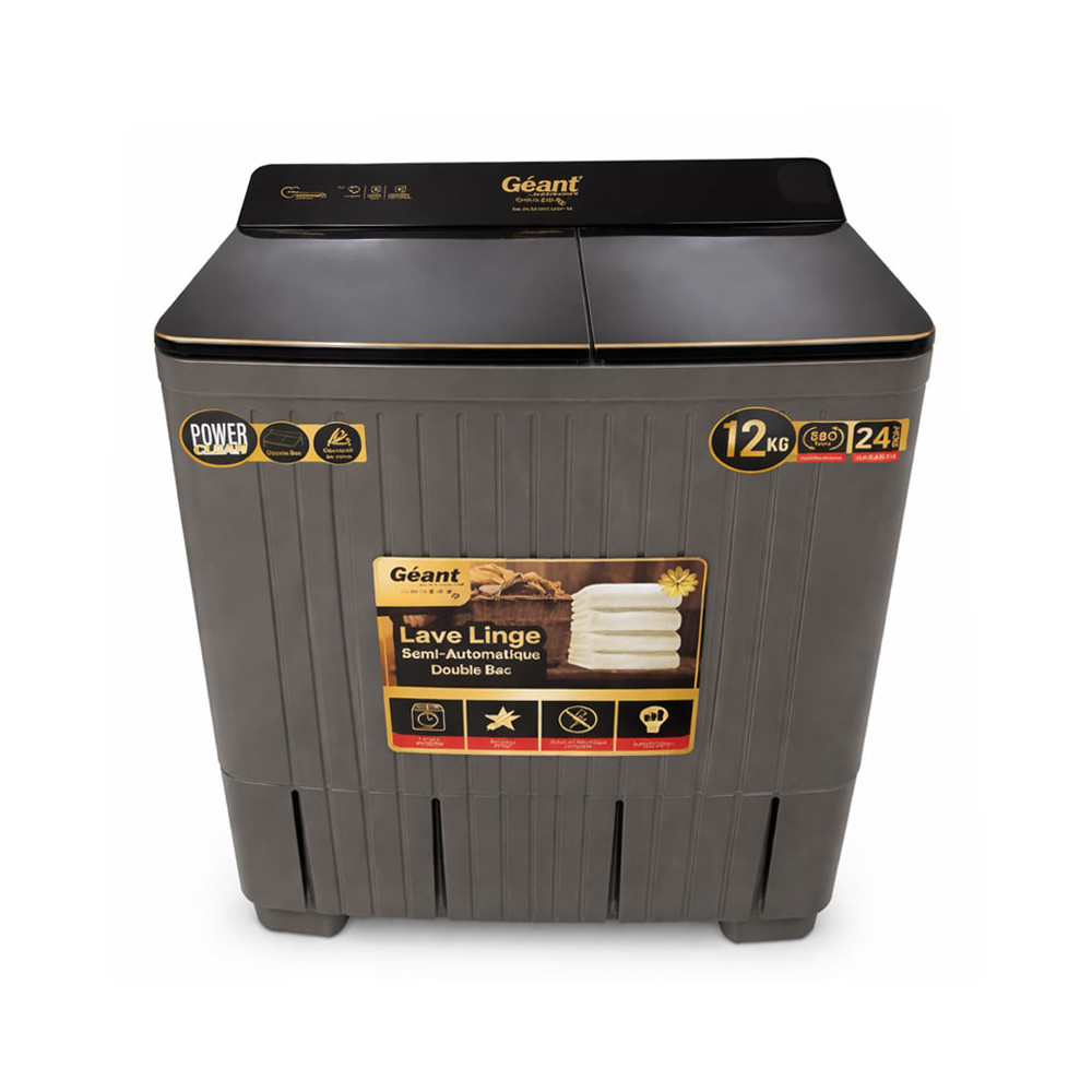Machine à laver GEANT semi automatique 12 KG / Noir + Pompe