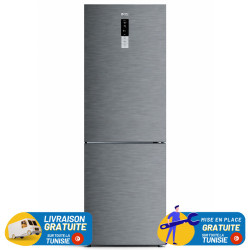 Réfrigérateur IRIS No frost Combiné 317 Litres / inox Avec Afficheur