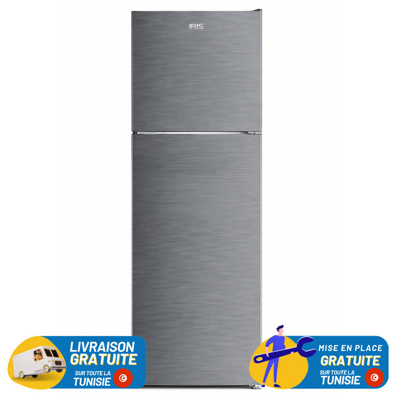 Réfrigérateur IRIS No frost Double porte 348 Litres / INOX