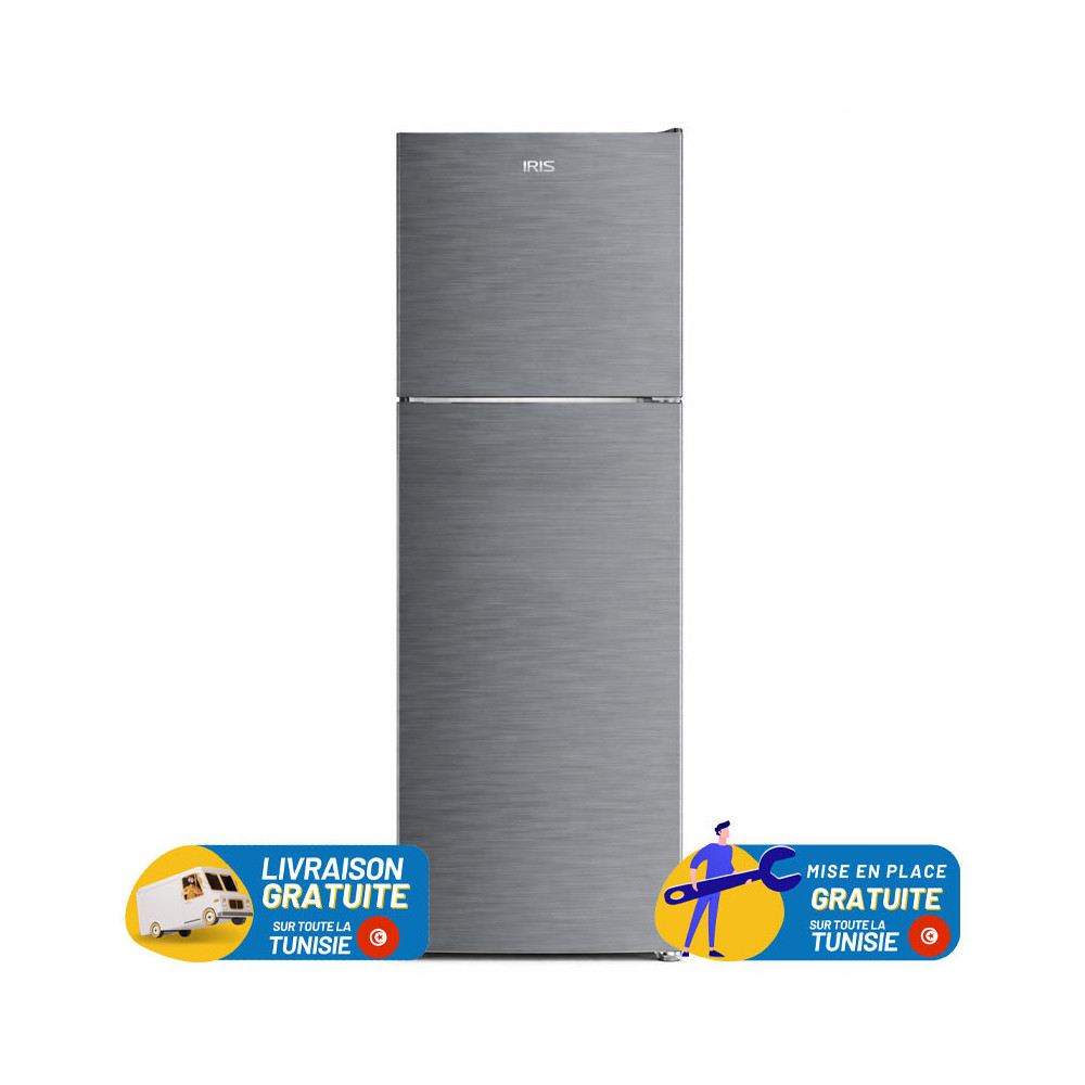 Réfrigérateur IRIS No frost Double porte 348 Litres / INOX