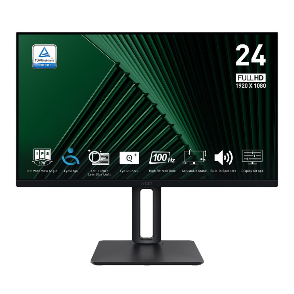 Écran MSI PRO MP245PG 23.8'' FHD 100Hz 1ms IPS PIVOTANT HDMI/DP/VGA HAUT PARLEUR / Noir