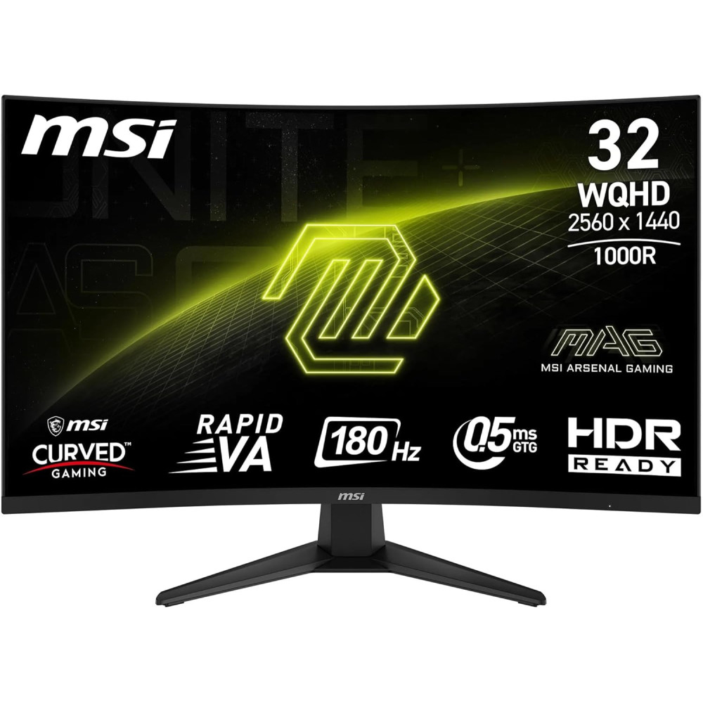 Écran Gaming ECRAN MSI GAMING MAG325CQ 31.5" WQHD 2K CURVED / VA 180Hz 0.5ms / HDMI/DP/TYPE-C / Noir