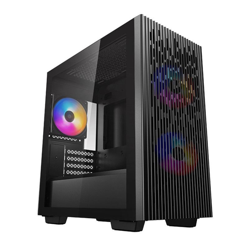 Boîtier Gaming Moyen Tour DeepCool MATREXX 40 3FS / Micro-ATX / RGB / Avec Ventilateur de processeur DeepCool AK400 ZERO DARK / Noir