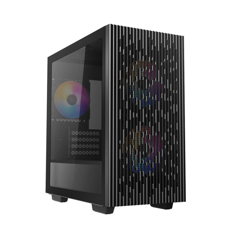 Boîtier Gaming Moyen Tour DeepCool MATREXX 40 3FS / Micro-ATX / RGB / Avec Ventilateur de processeur DeepCool AK400 ZERO DARK / Noir