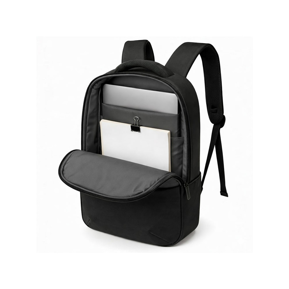 SAC A DOS RISE 16.1'' AVEC PORT USB INTEGRE( USB A + TYPE C) / IMPERMEABLE / Noir et Gris