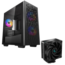 Boîtier Gaming Moyen Tour DeepCool MATREXX 40 3FS / Micro-ATX / RGB / Avec Ventilateur de processeur DeepCool AK400 ZERO DARK / Noir