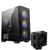 Boîtier Gaming MSI MAG FORGE M100A / Micro-ATX / RGB / Avec Ventilateur de processeur DeepCool AK400 ZERO DARK / Noir