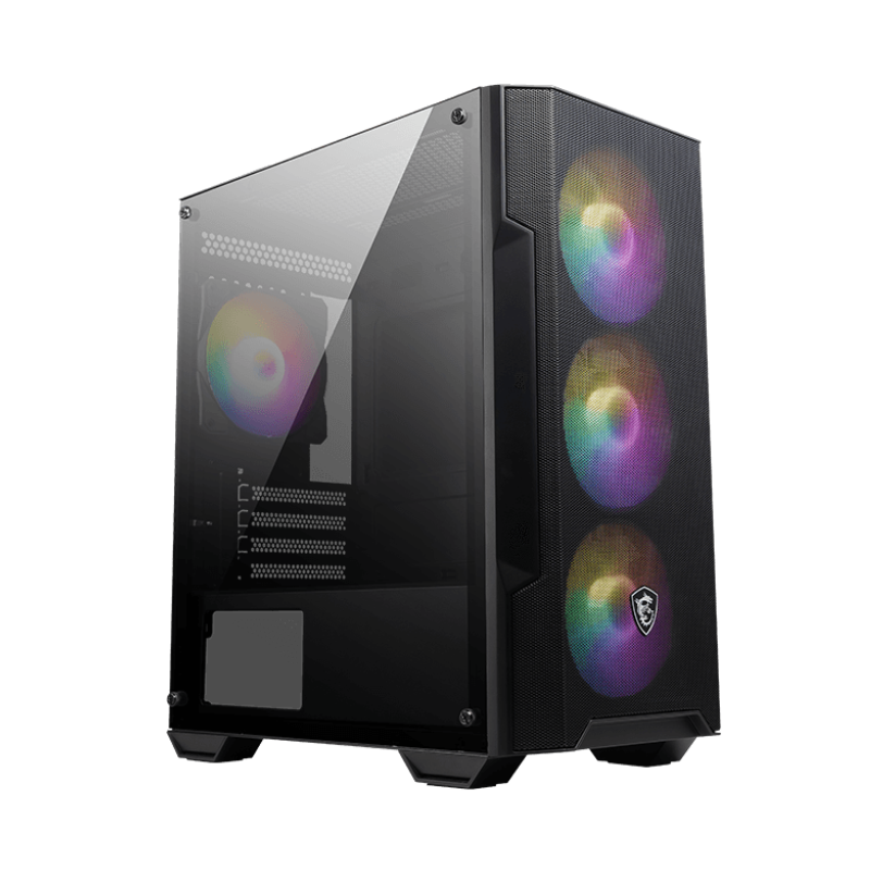 Boîtier Gaming MSI MAG FORGE M100A / Micro-ATX / RGB / Avec Ventilateur de processeur DeepCool AK400 ZERO DARK / Noir + Boîte d'alimentation MSI MAG A600DN / 600 Watts / ATX / 80 PLUS Standard / Noir