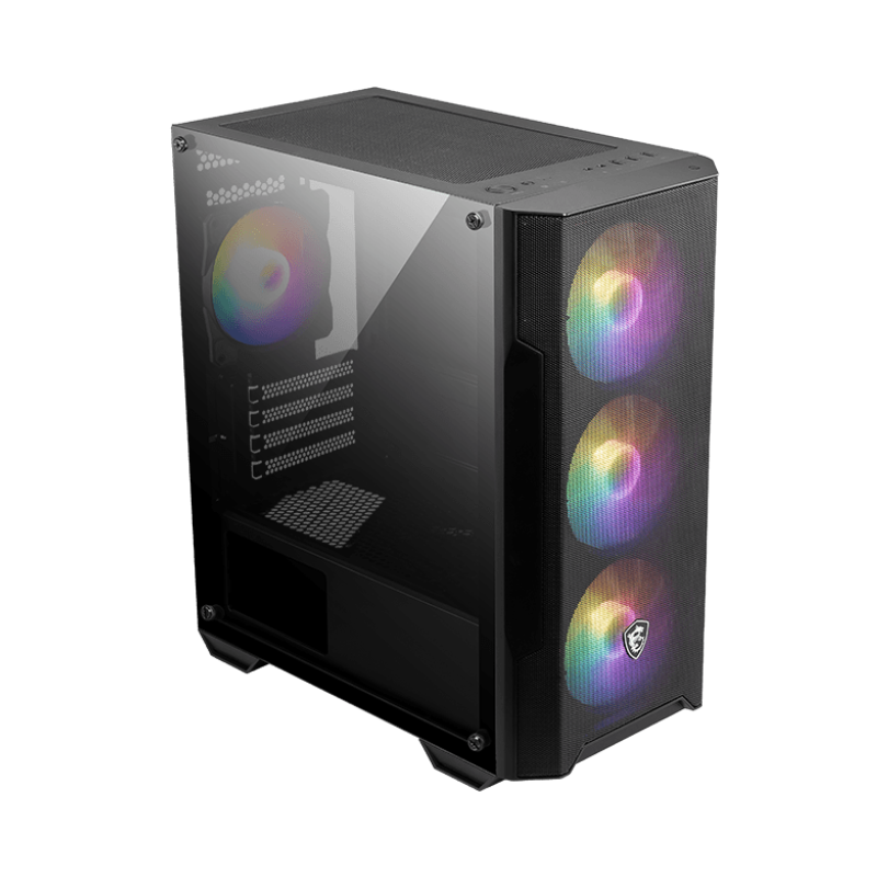 Boîtier Gaming MSI MAG FORGE M100A / Micro-ATX / RGB / Avec Ventilateur de processeur DeepCool AK400 ZERO DARK / Noir + Boîte d'alimentation MSI MAG A600DN / 600 Watts / ATX / 80 PLUS Standard / Noir