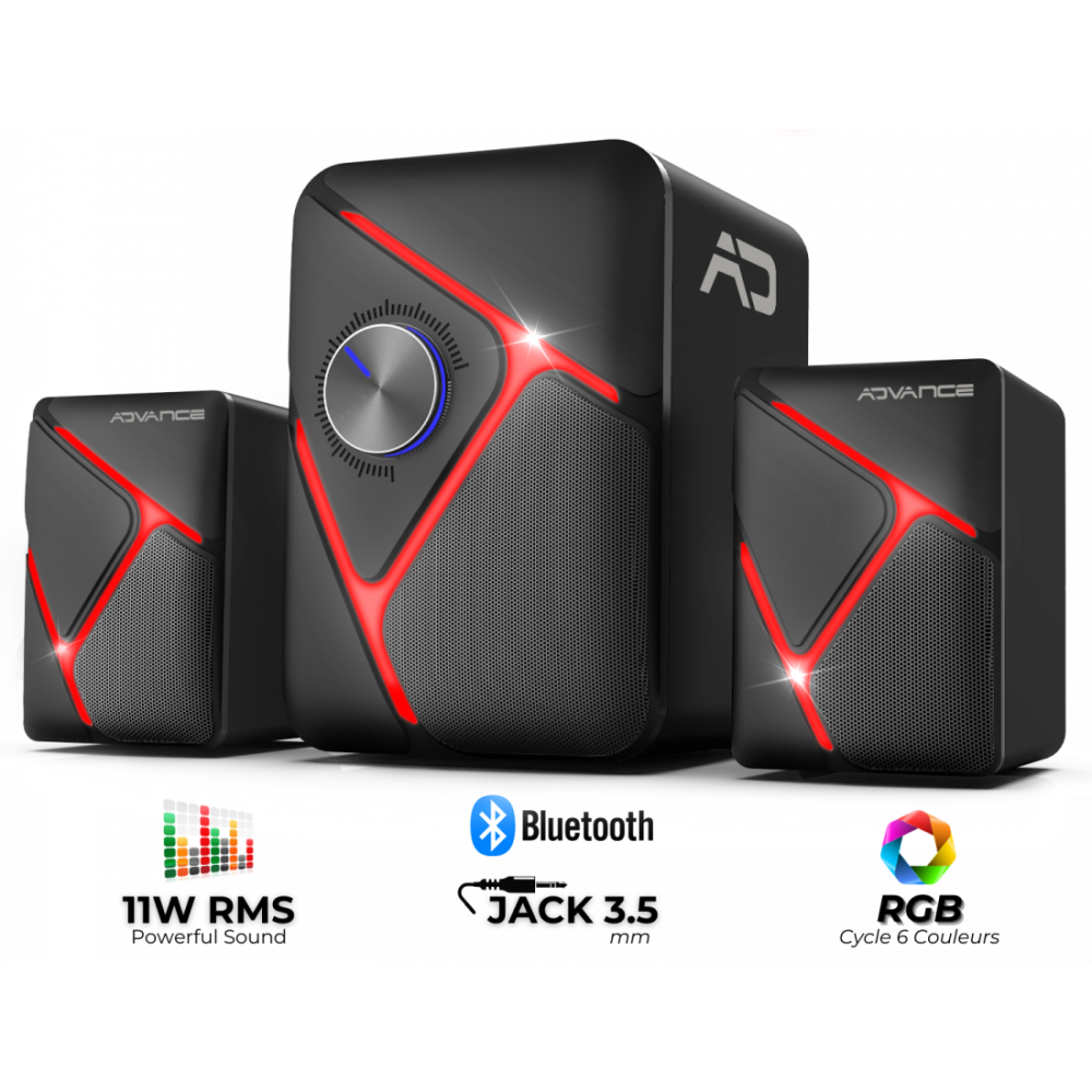 Haut Parleur ADVANCE SOUNDPHONIC 11W RMS 2.1 RGB / Noir